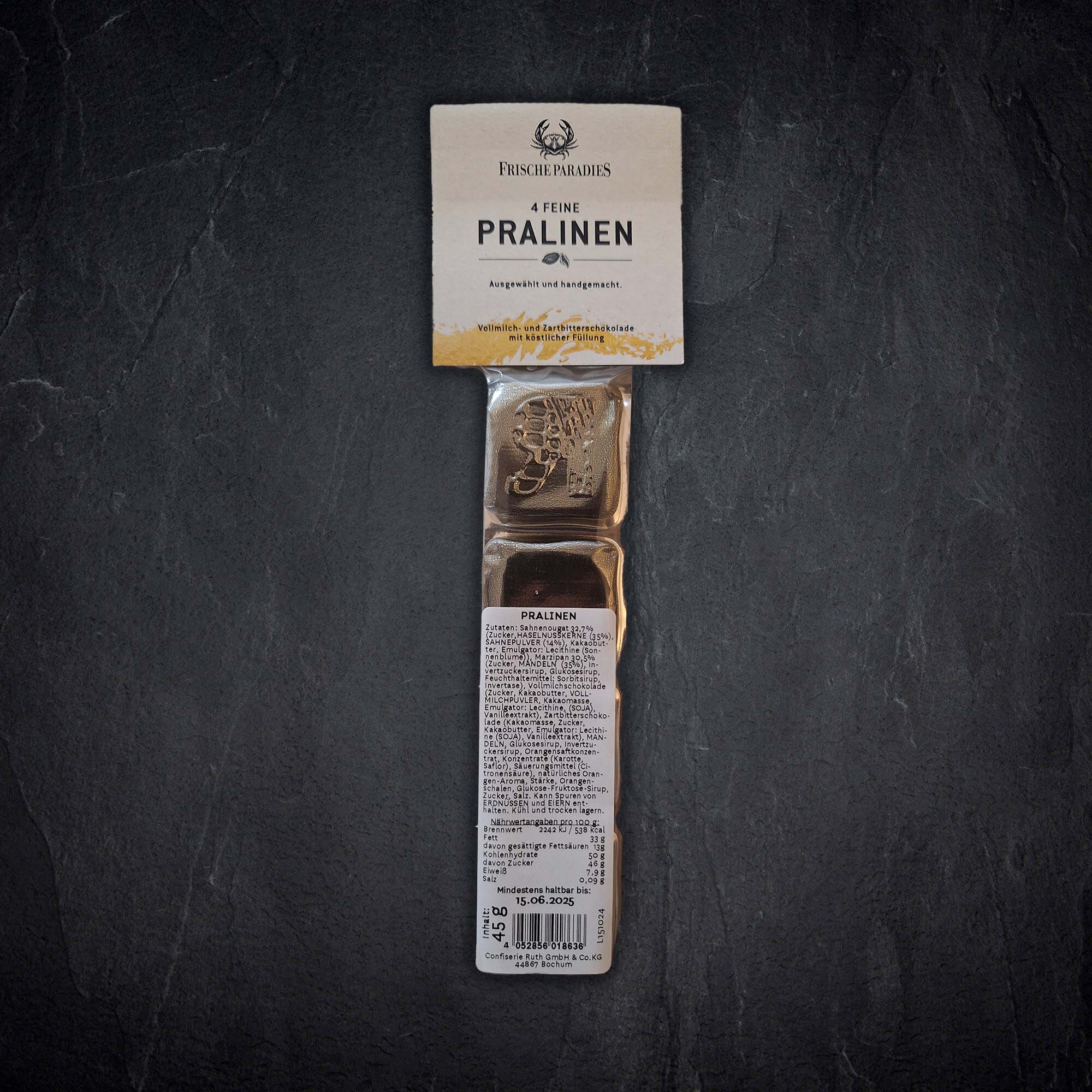 Produktbild: Frischeparadies pralinen 4er rueckseite