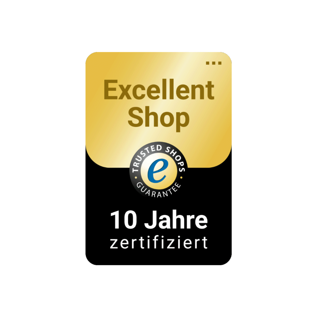 TrustedShops Badge 10 Jahre zertifiziert Excellent Shop